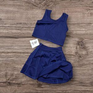 girl athletic yoga 2 piece with attached shorts